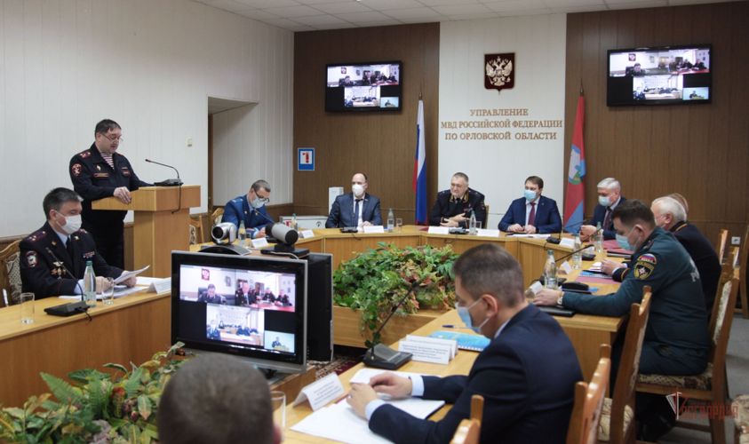 В Орле начальник территориального Управления Росгвардии принял участие в заседании коллегии УМВД, посвященной результатам работы в 2020 году