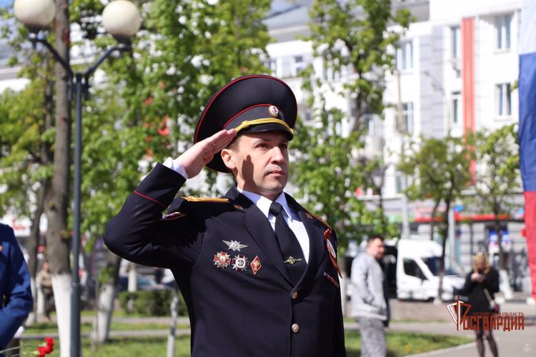 Накануне Дня Победы орловские росгвардейцы стали участниками митинга Памяти