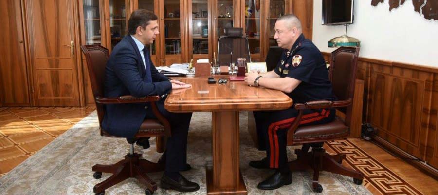 В Орле прошла рабочая встреча начальника регионального Управления Росгвардии с Губернатором области